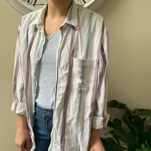 White striped colored flannel!